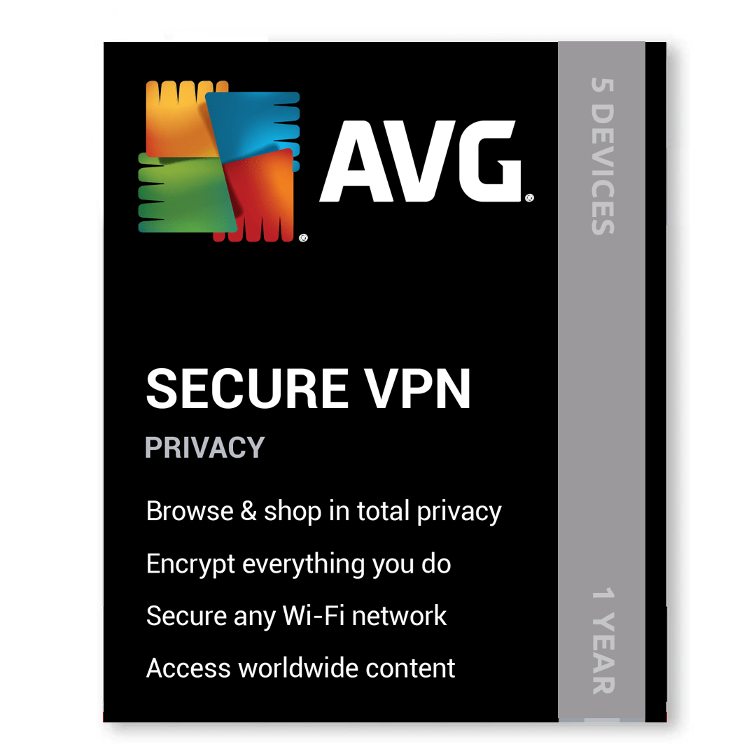 AVG Secure VPN 5 Devices 1 Year Activation (PC, Android, Mac, iOS)