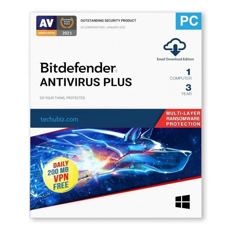 Bitdefender Antivirus Plus 1 PC 3 Years - Windows only
